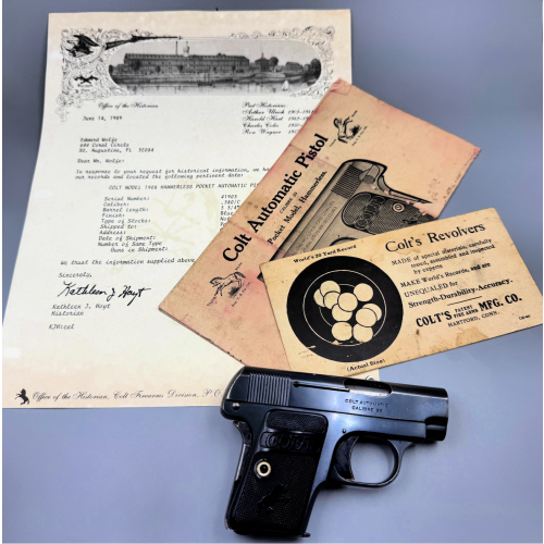 Commercial Colt Model 1908 Hammerless Vest Pocket Pistol .25 Year Made: 1920