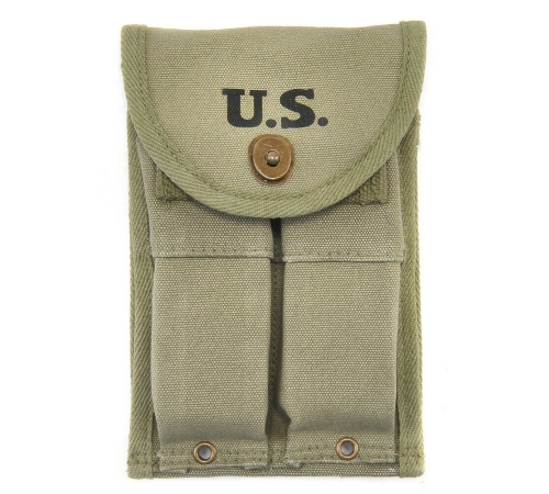 WW2 DOUBLE 30 ROUND M1 CARBINE MAGAZINE POUCH REPRODUCTION 